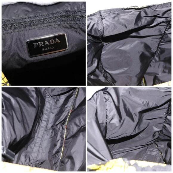 PRADA Tote Bag Nylon Yellow Silver Auth 146333 - Picture 15 of 16